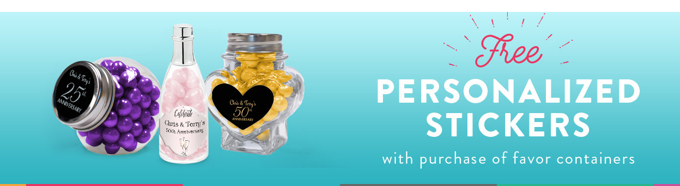 free personalized anniversary stickers for candy favor containers