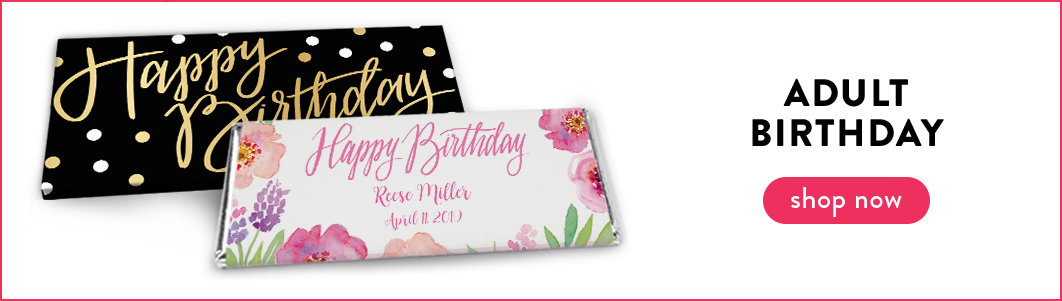 personalized adult birthday candy bar wrappers and boxes