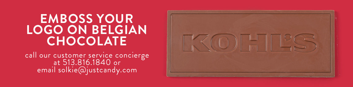 Emboss Your logo on belgian chocolate