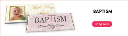 personalized baptism wrappers & boxes