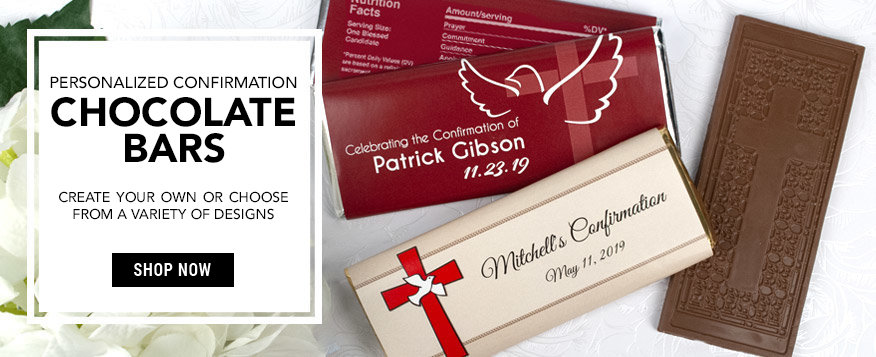 personalized confirmation chocolate bars