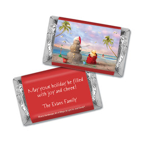 Personalized Christmas Tropical Snowman Mini Wrappers Only