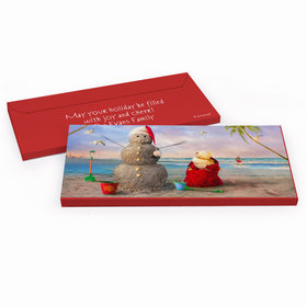 Deluxe Personalized Christmas Tropical Snowman Candy Bar Favor Box