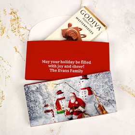Deluxe Personalized Christmas Santa's Gifts Godiva Chocolate Bar in Gift Box