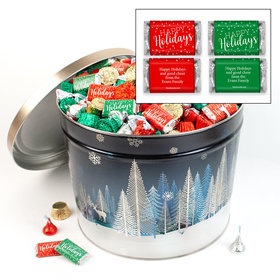 Personalized Crystal Evening 14 lb Happy Holidays Hershey's Mix Tin