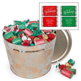 Personalized Shining Snowflakes 14 lb Happy Holidays Hershey's Mix Tin