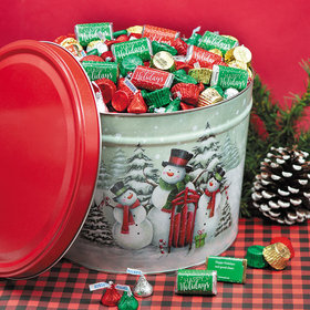 Personalized Hershey's Happy Holidays Mix Snow Family Tin - 10 lb