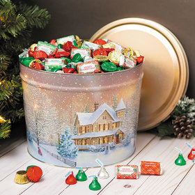 Personalized Hershey's Merry Christmas Mix Home for the Holidays Tin - 10 lb