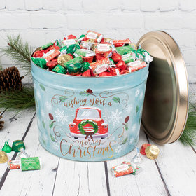 Personalized Hershey's Happy Holidays Mix Vintage Christmas Tin - 8 lb