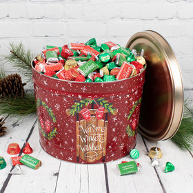 Personalized Warm Wishes Mill 8 lb Happy Holidays Hershey's Mix Tin