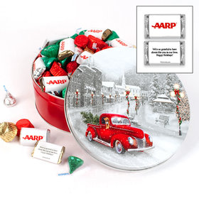 Personalized Snowy Drive 2 lb Add Your Logo Hershey's Mix Tin