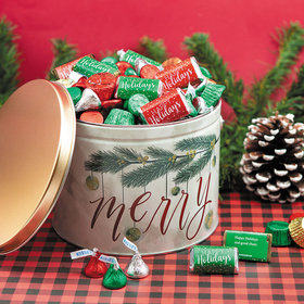 Personalized Very Merry 3.5 lb Happy Holidays Hershey's Mix Tin