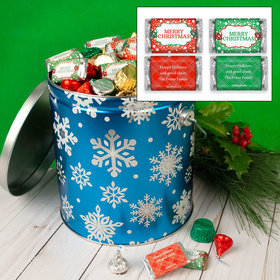 Personalized Flurries 5lb Merry Christmas Hershey's Mix Tin