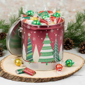 Snowy Tree Hershey's Miniatures and Lindt Truffles 4.16 lb Tin