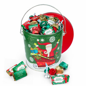 Personalized Sparkly Santa 5lb Merry Christmas Hershey's Mix Tin