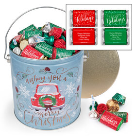 Personalized Vintage Christmas 5 lb Happy Holidays Hershey's Mix Tin