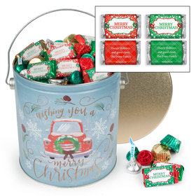 Personalized Vintage Christmas 5 lb Merry Christmas Hershey's Mix Tin