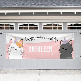 Personalized Kids Birthday Giant Banner - Cats
