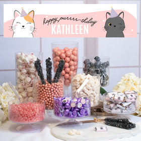 Personalized Cat Birthday Deluxe Candy Buffet - Happy Purrr-thdays