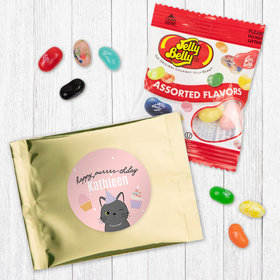 Personalized Cat Birthday Jelly Belly Jelly Beans Favor - Happy Purrr-thday