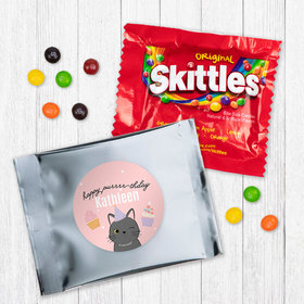 Personalized Cat Birthday Skittles Favor - Happy Purrr-thday