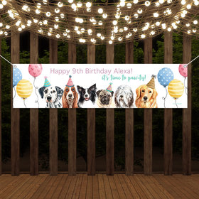 Personalized Kids Birthday Dogs 5 Ft. Banner