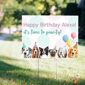 Personalized Kids Birthday Dogs Yard Sign