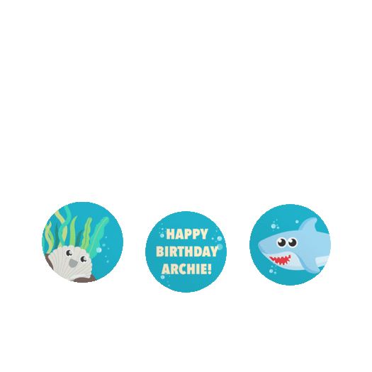 Personalized Shark Birthday 3/4" Stickers for Hershey's Kisses - Blue Shark