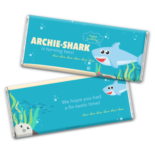 Personalized Shark Birthday Chocolate Bar