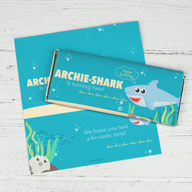 Personalized Shark Birthday Chocolate Bar Wrappers