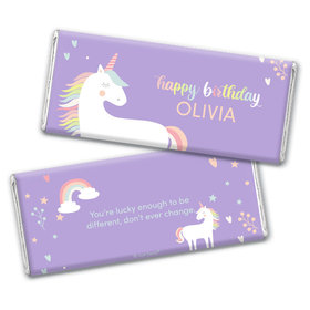 Personalized Unicorn Birthday Chocolate Bar & Wrapper - Rainbow Unicorn
