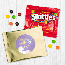 Personalized Unicorn Birthday Skittles Favor - Rainbow Unicorn