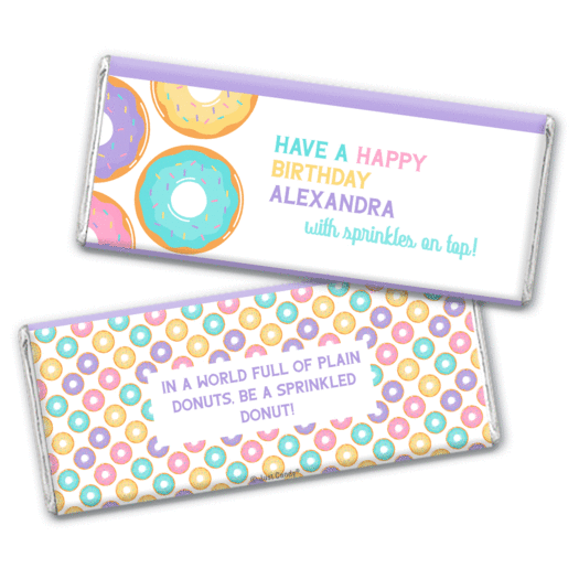 Personalized Donut Birthday Chocolate Bar & Wrapper - Donut Party