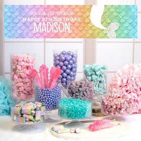 Personalized Mermaid Birthday Deluxe Candy Buffet - Rainbow Mermaid