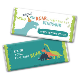 Personalized Dinosaur Birthday Chocolate Bar & Wrapper - Green Dinosaur