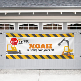 Personalized Construction Birthday Giant Banner