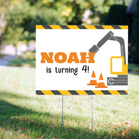 Personalized Kids Birthday Construction Yard Sign