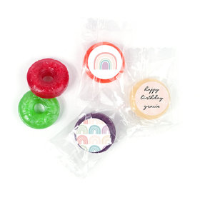 Personalized Rainbow Birthday Life Savers 5 Flavor Hard Candy - Watercolor Rainbows