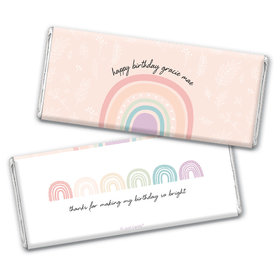 Personalized Rainbow Birthday Chocolate Bar & Wrapper - Watercolor Rainbows