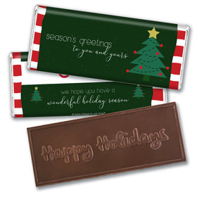 Personalized Christmas Very Merry Greetings Embossed Chocolate Bar