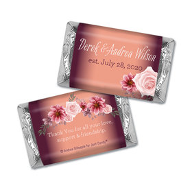 Personalized Wedding Blushing Burgundy Hershey's Miniatures Wrappers Only