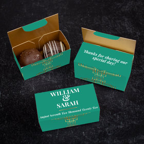 Personalized Truffle Wedding Favors Gold Lines - 2 pcs