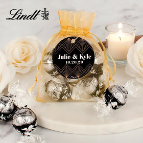 Personalized Wedding Lindt Truffle Organza Bag- Lace and Love