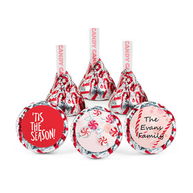 Personalized Christmas Peppermint Tis the Season Hershey's Kisses