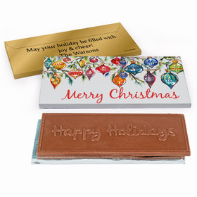 Deluxe Personalized Christmas Ornaments Chocolate Bar in Gift Box
