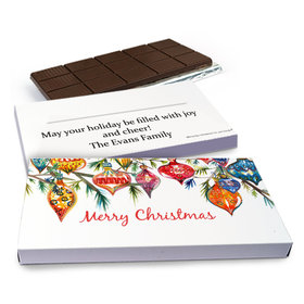 Deluxe Personalized Christmas Ornaments Chocolate Bar in Gift Box (3oz Bar)