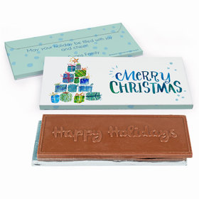 Deluxe Personalized Christmas Tree Presents Chocolate Bar in Gift Box