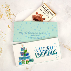 Deluxe Personalized Christmas Presents Godiva Chocolate Bar in Gift Box