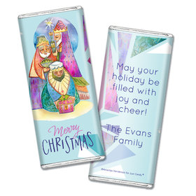 Personalized Christmas Wise Men Chocolate Bar Wrappers Only
