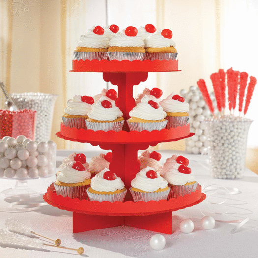 3 Tier Cupcake Stand - Red